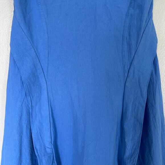 Free People Straplss Dress Blue Free-est Maxi Women's Sz M Smocked Boning Cotton - Picture 4 of 9